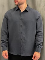 Oversize Modal Antresit Gömlek