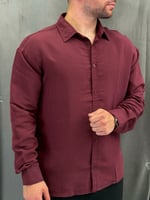 Oversize Modal Bordo Gömlek