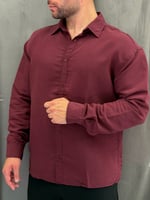 Oversize Modal Bordo Gömlek