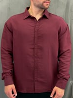 Oversize Modal Bordo Gömlek