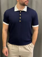 Premium Gold Düğmeli Polo Yaka Tişört