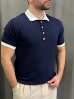 Premium Gold Düğmeli Polo Yaka Tişört