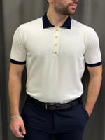 Premium Gold Düğmeli Polo Yaka Tişört