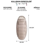 FreeCamp Sleepwell 300 Uyku Tulumu-BEJ