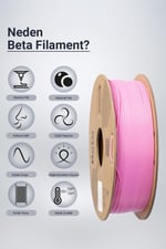 Beta PLA+ Filament Rose Pembe (1.75mm - 1KG)