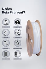 Beta TPU 95A Filament White (Beyaz)