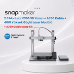 Snapmaker 2.0 Modular F350 3D Yazıcı + A350 Kabin + 40W Yüksek Güçlü Lazer Modülü + A350 Quick Swap Kit
