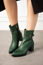 ASTRAYA Kadın Tokalı Topuklu Kısa Konç Şık Kışlık Bot Bootie