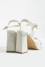 LUMERA Kadın Taşlı 11cm Platform Topuklu Çapraz Bantlı Abiye Sandalet Ayakkabı