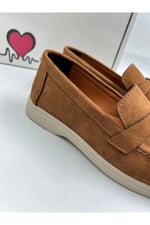 Lupy Kadın Süet Düz Taban Rahat Günlük Casual Babet Ayakkabı