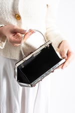 MEGGIE Kahve Ayakkabı Çanta Kombin Sivri Burun 7cm Topuklu İncili Slingback Ayakkabı ve Çanta Seti