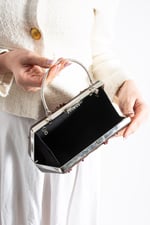 MEGGIE Kahve Ayakkabı Çanta Kombin Sivri Burun 7cm Topuklu İncili Slingback Ayakkabı ve Çanta Seti