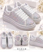 STELLA Kadın Beyaz Taşlı Işıltılı Platform Sneakers Spor Ayakkabı