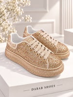 STELLA Kadın Gold Taşlı Işıltılı Platform Sneakers Spor Ayakkabı