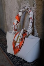 H Desen %100 İpek Twill Eşarp Sarı