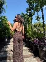 Göğüs Ve Sırt Dekolteli Tül Tulum