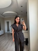 KEMERLİ PREMIUM KOT YELEK TAKIM - LF026