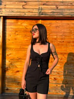 ÖNÜ BAĞLAMALI BLUZ - LF036