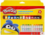 Play-Doh Jumbo Keçeli Kalem Karton 12 Renk 8 Mm