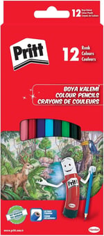 Pritt---Boya Kalemi - 12 Renk - Karton Kutu