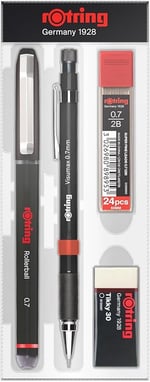 rOtring Visumax + Roller Ofis Seti- 0.7 mm, Siyah