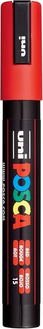 Uni Posca 1.8-2.5 Su Bazlı Postermarkörü Kırmızı N