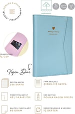 Victoria's Journals Geçmeli Ve Cepli Defter A5 Ivory 80 Gr. 128 Yp. Mavi
