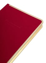 Victoria's Journals Monaco Süet Sert Kapak Defter 100Gr. 96 Yaprak 13X21 Cm. Kenar Altın Demir Ve Altın Yaldız Çizgiliı Kırmızı