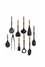 10 Parça Silikon Spatula Pilav Kaşığı Maşa Fırça Servis Takımı