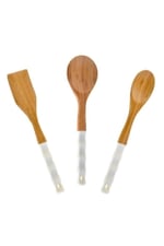 30 Cm Capo Silikon Saplı Kepçe Kaşık Spatula 3 Parça Takım Set Tr-2409