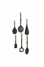 6 Parça Silikon Spatula Pilav Kaşığı Kevgir Spatula Fırça Servis Takımı