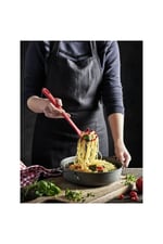 9 Parça Silikon Spatula Fırça Kaşık Kevgir Çırpıcı Makarna Kaşığı Servis Seti Kırmızı