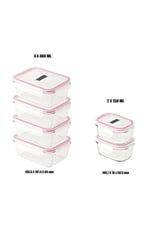 Avantajlı Paket 6'lı Dikdörtgen Cam Kahvaltı Seti Kilitli Sızdırmaz Kapak