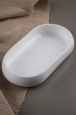 Bianco Perla Porselen Gondol Kase - 35 Cm