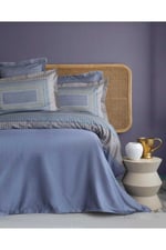 ÇİFT KİŞİLİK BASKILI ELEGANCE SATEN NEVRESIM TAKIMI REGINA INDIGO