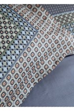 ÇİFT KİŞİLİK BASKILI ELEGANCE SATEN NEVRESIM TAKIMI REGINA INDIGO