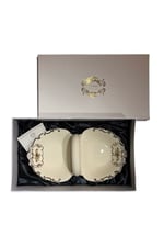 Diana 2 Bölmeli Çerezlik Sosluk Vintage Çiçek Desenli Gold Detaylı