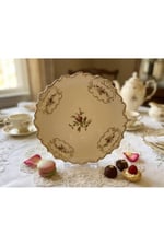 Diana 20cm 6 Lı Pasta Tabak Seti Vintage Gold Detaylı Çiçek Desenli