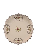 Diana 20cm 6 Lı Pasta Tabak Seti Vintage Gold Detaylı Çiçek Desenli
