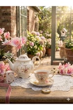 Diana Porselen 6 Lı Çay Fincan Seti Vintage Çiçek Desenli Gold Detaylı