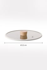 Fika 22Cm Düz Silikon Çerçeveli Cam Kapak Bej