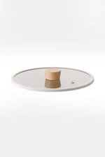 Fika 22Cm Düz Silikon Çerçeveli Cam Kapak Bej