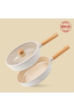 Fika Bej 3 Parça Pratik 26 cm Cam Kapaklı Tava Seti