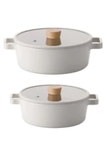 Fika Bej 4 Parça Tencere Seti 22 Cm Tencere Ve 24 Cm Tencere