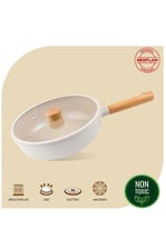 Fika Bej 5 Parça Pratik 26 cm Tencere Tava Wok Set