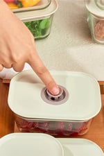 Fika Clik Dikdörtgen Cam Saklama Kabı 2600 ML - Bej
