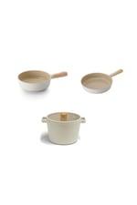 Fika Döküm Alüminyum 4 Parça Tencere - Tava Seti Bej