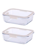 Fika Glace Bej Vakumlu 2 Parça Saklama Kabı 1900 ML