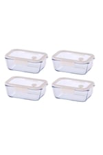 Fika Glace Bej Vakumlu 4 Parça Saklama Kabı 800 ML