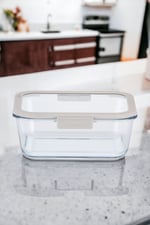 Fika Glace Cam Saklama Kabı Bej 4 Parça Set